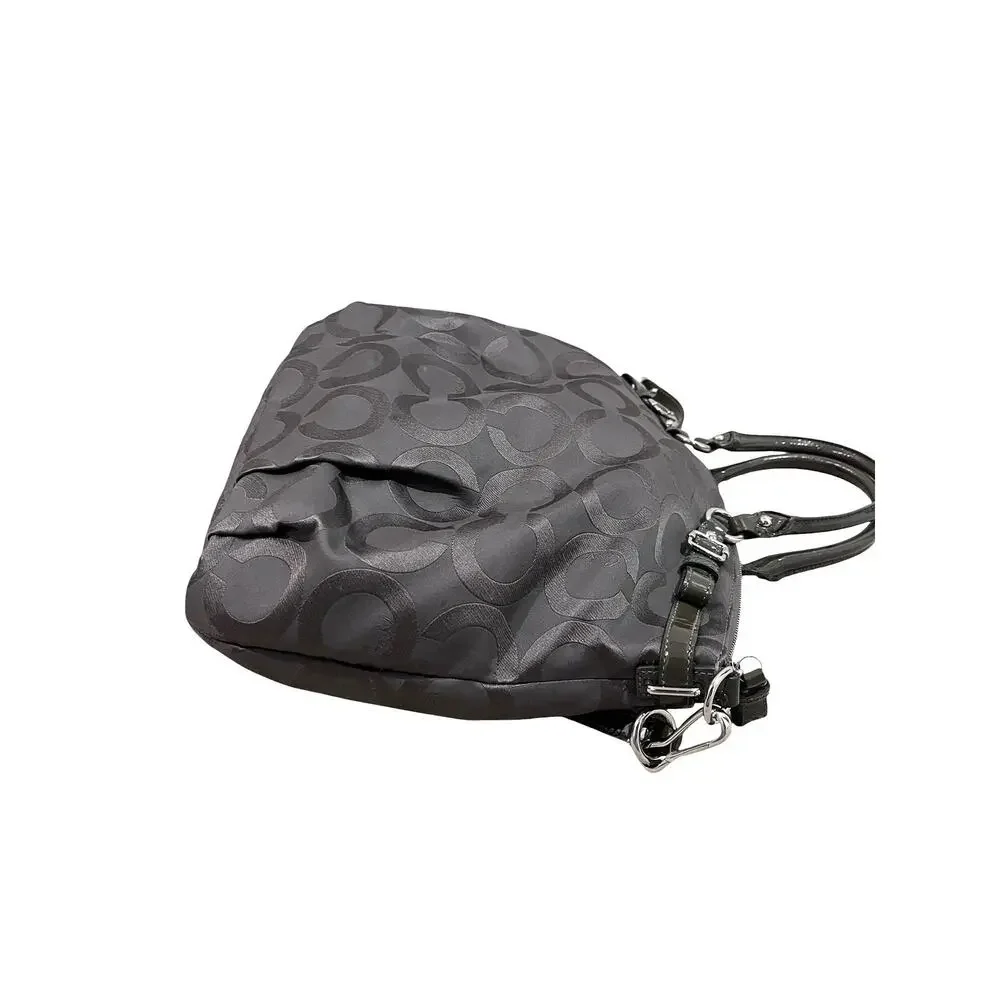 Coach Op Art Madison Lindsey Large Gray Handbag Satchel Tote